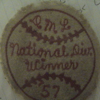 O.M.L. National Div. Winner '57 - Baseball