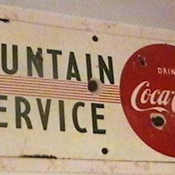 1950s Porcelain Coca-Cola Fountain Sign