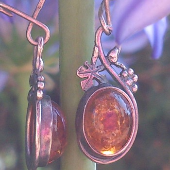 Baltic amber and silver earrings - Fine Jewelry