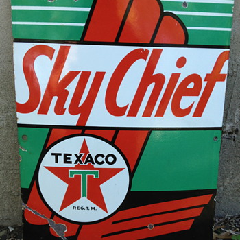 1950 Texaco Sky Chief Pump Sign - Petroliana