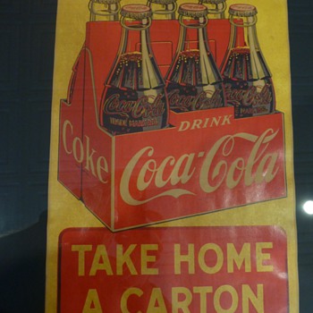1946 Paper Coca-Cola sign - Advertising