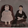 19th century Folk Art Painted Tintype