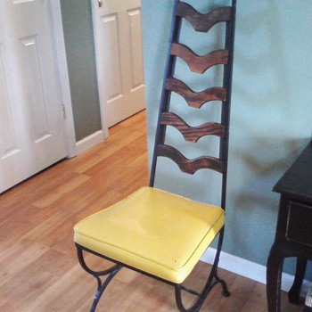 Wrought iron high back chair