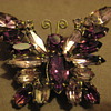 Juliana DeLizza & Elster Butterfly Brooch Purple Lilac Stones
