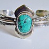 Beautiful Vintage Navajo  Seafoam  Turquoise  Silver Bracelet Cuff 