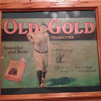 Babe Ruth Old Gold Cigarette Cardboard Sign - Signs