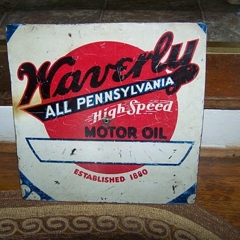 Porcelain Waverly All Pennsylvania High Speed Motor Oil Sign