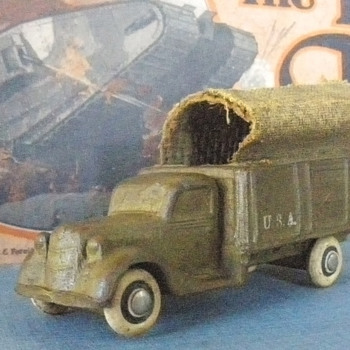 Barr Rubber '35 Ford Army Truck. Rubber with burlap.  - Model Cars