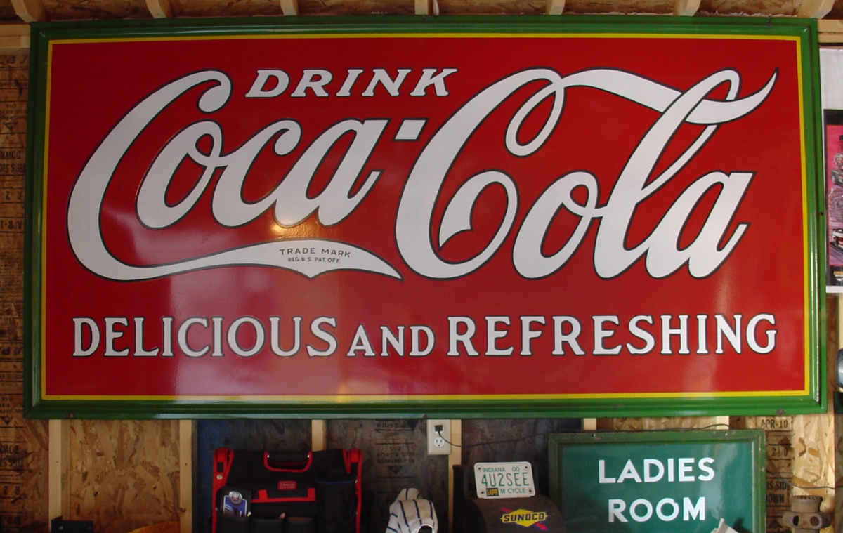 1932 CocaCola Porcelain Sign...Delicious and Refreshing Collectors