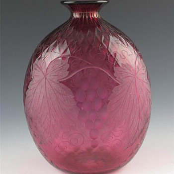 cranberry color glass  ? maker - Art Glass