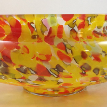 Czech Glass bowl with paper label - SZBK - Art Glass