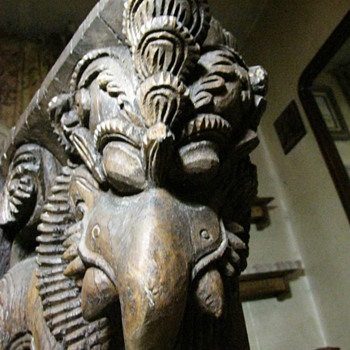 Elephant~ Wood Carving~ Very Old. - Animals