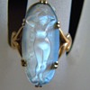 Antique Neaveau Carved Moonstone Full Nude Cameo 18k 750 French Full Figure
