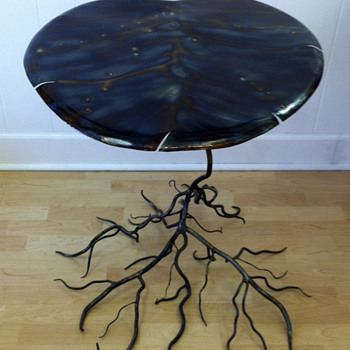 Kevin Kuhnel Folk Art / Art Nouveau Style Lilly Pad Occasional Table - Art Nouveau
