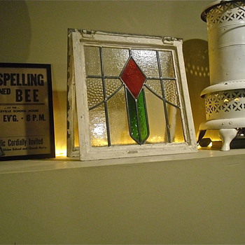 English Cottage Stained Glass Window with Complete Framing - Art Glass