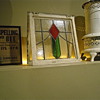 English Cottage Stained Glass Window with Complete Framing