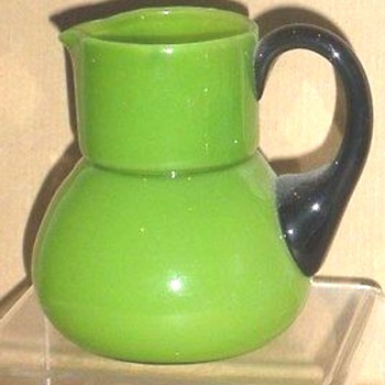 LOETZ HARRACH MAY GREEN PITCHER. - Art Glass