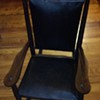 Child's Wood and Leather Rocking Chair