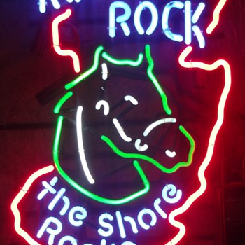 Rolling Rock New Jersey - THE SHORE ROCKS - neon sign - Breweriana