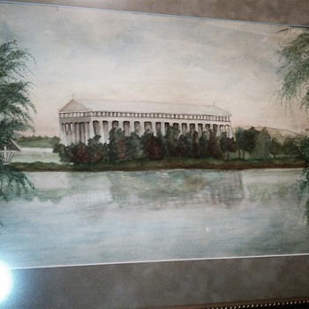 Early Watercolor of the Parthenon in Nashville