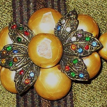 Pearl and Rhinestone Brooch