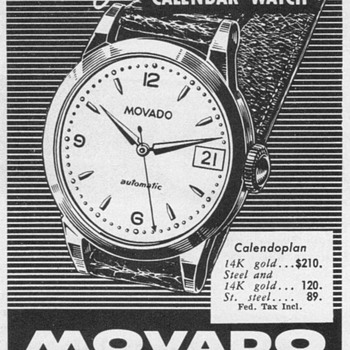1952 - Movado Calender Watch Advertisement
