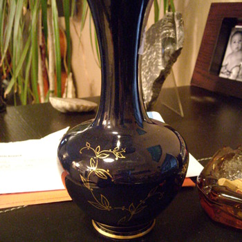 Colbalt Blue/Gold Jasba Vase - Art Pottery