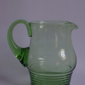 Stuart Stratford Pattern Green Jug - Art Glass