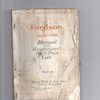 1900's OR1930's TRACTORS MANUALS