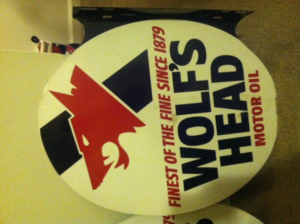 Wolf's Head Motor Oil Metal Sign Collectors Weekly