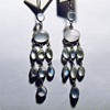 Antique Victorian Ceylon Moonstone Pendant Silver Earrings