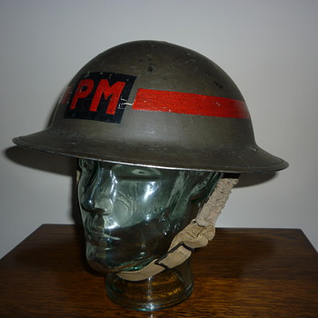 British WWII Provost Marshal steel helmet. - Military and Wartime