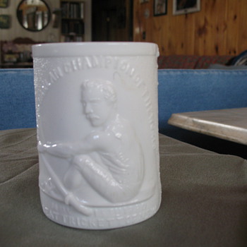 "Edward Hanlan Champion of the World, Nov. 15th 1880, Beat Trickett of N.S.W."  - Art Glass