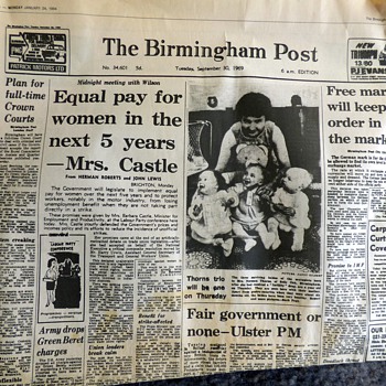 1969-british newspapers-equal pay act/snow chaos-birmingham post. - Paper