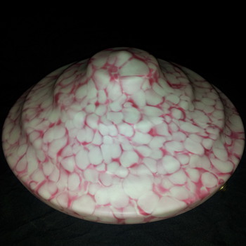 My partners beautiful matt white marbled pink hanging shade.