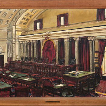 “Interior of the U.S. Supreme Court”,  PWAP Painting by Edwin Dorsey Doniphan, Depression Era