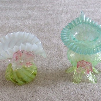 Victorian Art Glass Vases-- Kralik?? - Art Glass