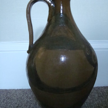 Huge handled jug, signed - Art Pottery