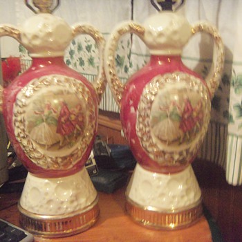 Pair of antique lamps signed M. Langboek Amsterdam Holland