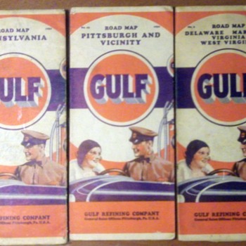 Vintage Gulf Road Maps 