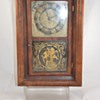 Antique Wood Mantel Clock Glass Cherub Painted Dial Maker Unknown