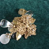 Miriam Haskell Clear Poured and Frosted Glass Brooch and Earring Set