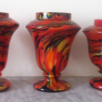 3 tango glass vases and shape comparison - Art Glass