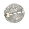 1877 Seated Liberty 50 cent piece -- Red Cross Pin