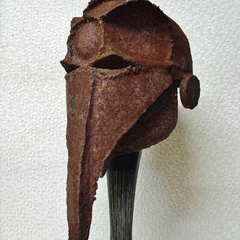 Antique Metal Helmet / Mask - Visual Art
