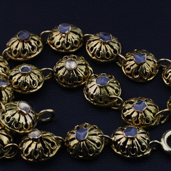 Delicate gold and rose cut diamond filigree bracelet