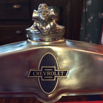 1920's Chevrolet shroud with porcelain emblem and 1929-1932 Chevrolet radiator cap - Classic Cars