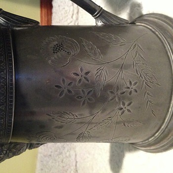 EG Webster White Metal Quadruple Plate Coffee Pot #23