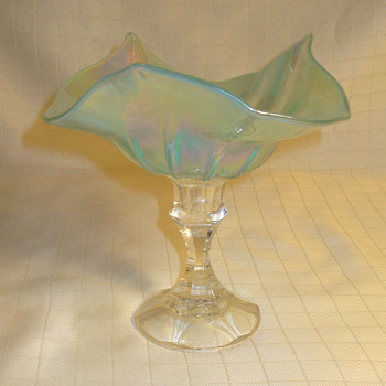 Intaglio glass compote.