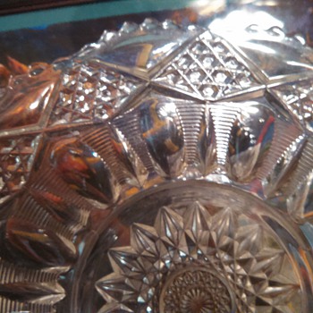 Cool Pressed glass patterned Glass Plate(guess Indiana) - Glassware